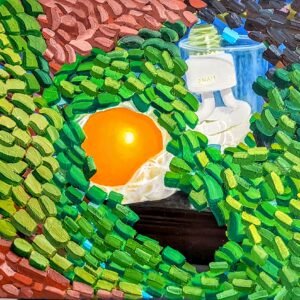 Elements with tomato and bulb